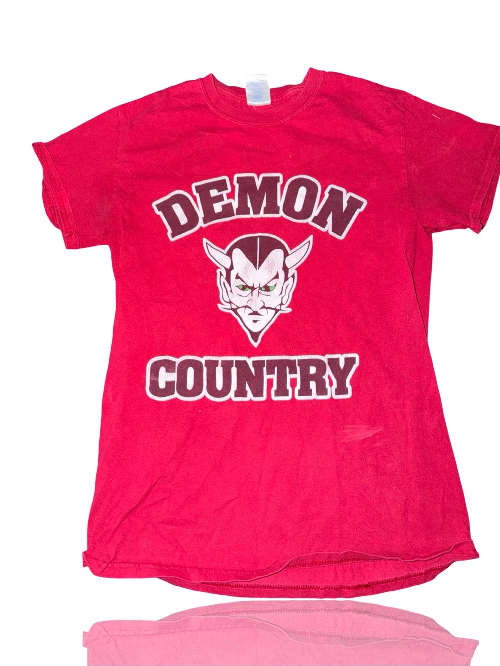 Demon Country Vintage T-Shirt Mens Size S Red Graphic Print Crewneck Short
